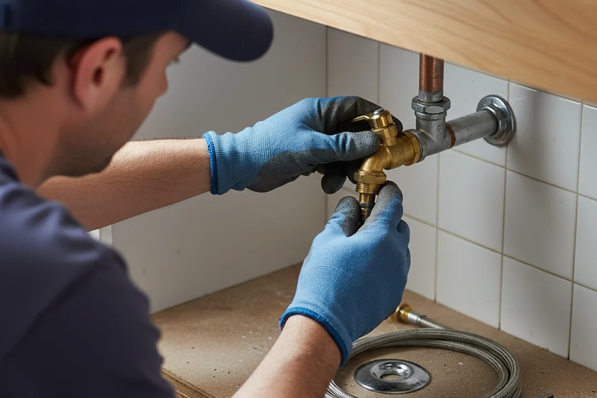 Shutoff valve and fitting work during Burst Pipe Repair in Orlando